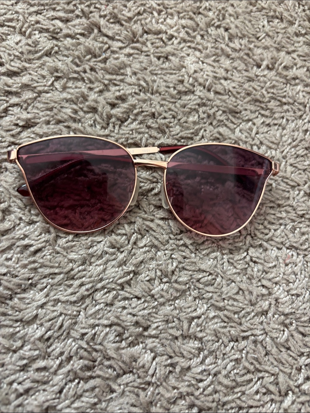 Women's Rose Gold Sunglasses with Pink Lenses
